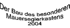 Bau des besonderen Nistkastens 2004