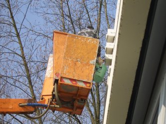 Hoch oben zu arbeiten macht Spa