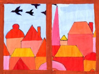 Mauersegler ber den Dchern Regensburgs